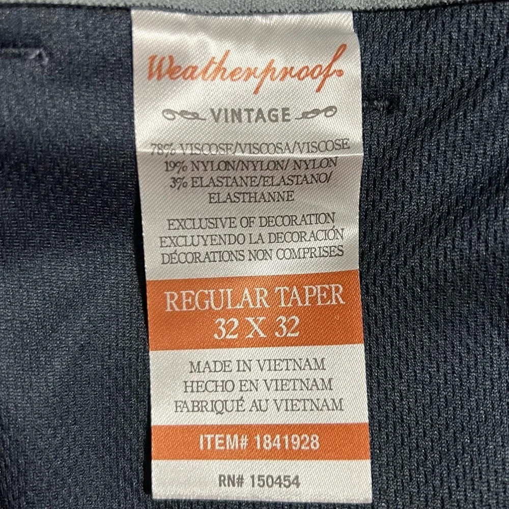 Weatherproof Hybrid Tech Pants 32x32 Blue Stretch Water Resistant NWT